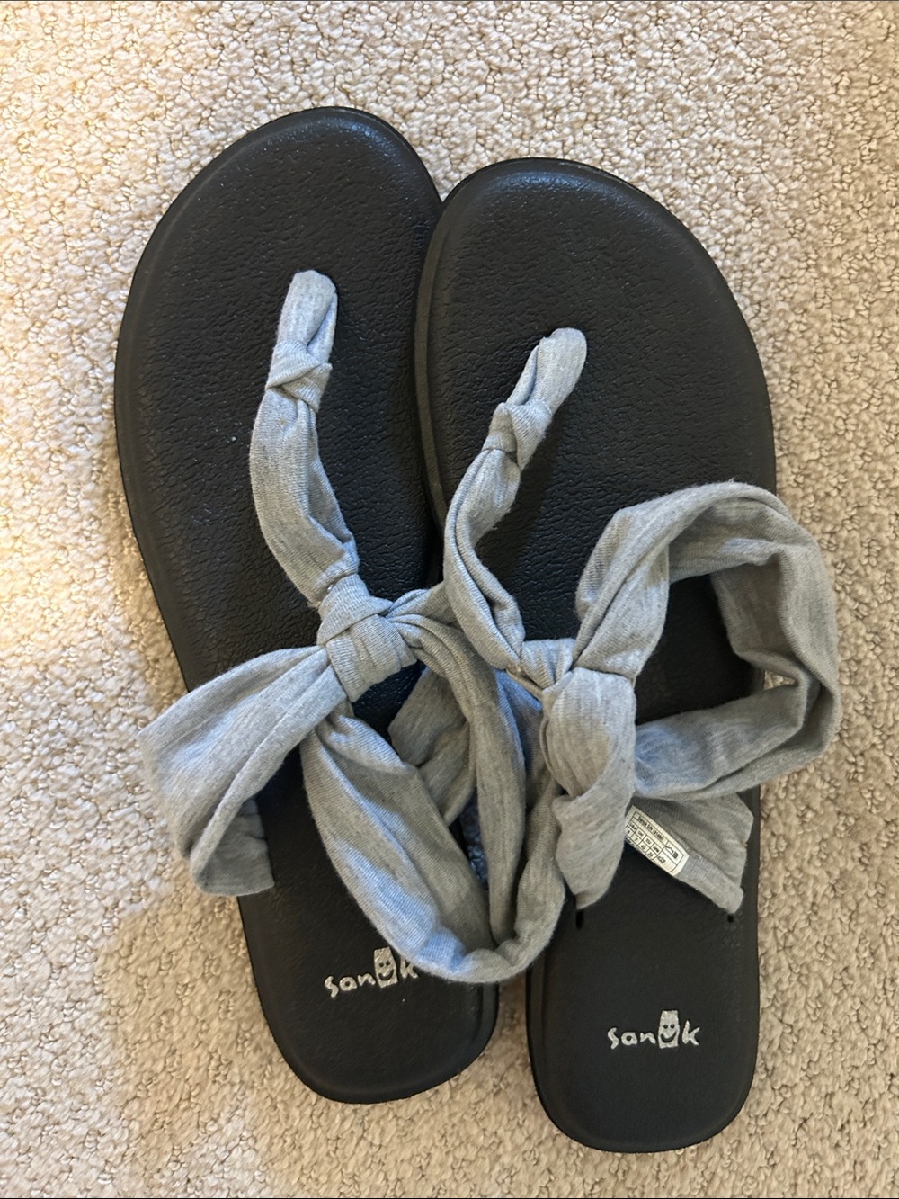 Sanuk Black Sandal with Light Gray Wrap Straps